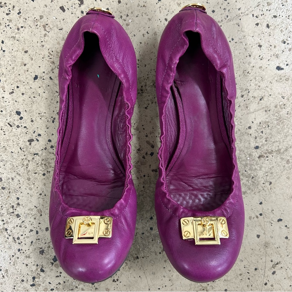 Tory Burch Purple Stretch Ballet Flats